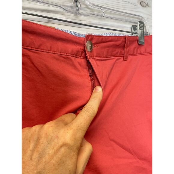 LL Bean Favorite Fit Shorts Womens 16 Coral Orange Stretch Cotton - Picture 3 of 13